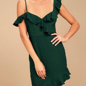 Lulus NWTEmerald Off-the-Shoulder Bodycon Dress XS